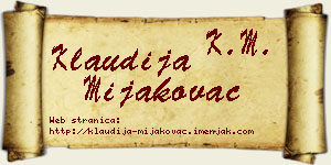 Klaudija Mijakovac vizit kartica